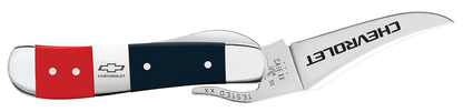 W.R. Case XX Knives Russlock Chevrolet Red & Blue Synthetic 33718 Pocket Knife