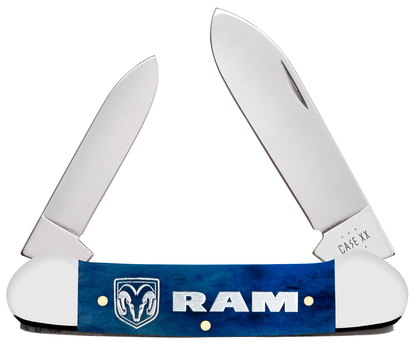W.R. Case XX Knives Dodge RAM Canoe 37481 Navy Blue Bone Tru-Sharp Stainless Steel Pocket Knife