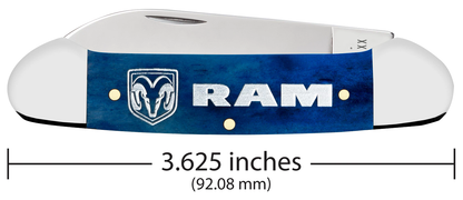 W.R. Case XX Knives Dodge RAM Canoe 37481 Navy Blue Bone Tru-Sharp Stainless Steel Pocket Knife