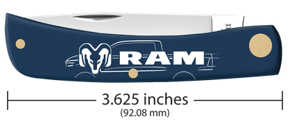 W.R. Case XX Knives Sod Buster Jr RAM Navy Blue Synthetic 37484 Stainless Pocket Knife