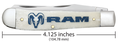 W.R. Case XX Knives Trapper RAM Logo Natural Bone 37485 Stainless
