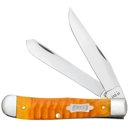 W.R. Case XX Knives Trapper Gator Jig Persimmon Orange Bone 38070 Carbon Steel Pocket Knife