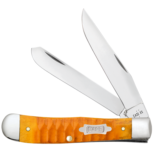 W.R. Case XX Knives Trapper Gator Jig Persimmon Orange Bone 38070 Carbon Steel Pocket Knife