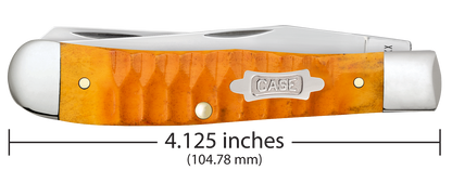 W.R. Case XX Knives Trapper Gator Jig Persimmon Orange Bone 38070 Carbon Steel Pocket Knife