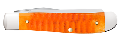 W.R. Case XX Knives Mini Trapper Gator Jig Persimmon Orange Bone 38071 Carbon Steel Pocket Knife