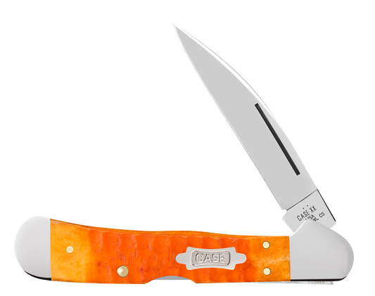 W.R. Case XX Knives Copperlock Gator Jig Persimmon Orange Bone 38072 Carbon Steel Pocket Knife