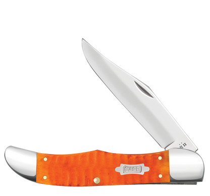 W.R. Case XX Knives Folding Hunter Gator Jig Persimmon Orange Bone 38073 Carbon Steel Pocket Knife