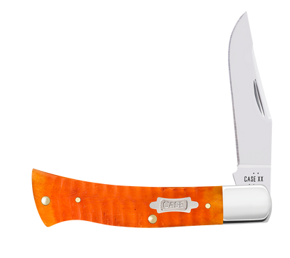 W.R. Case XX Knives Axe Handle Gator Jig Persimmon Orange Bone 38076 Carbon Steel Pocket Knife