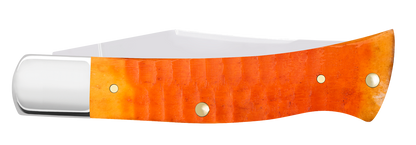 W.R. Case XX Knives Axe Handle Gator Jig Persimmon Orange Bone 38076 Carbon Steel Pocket Knife