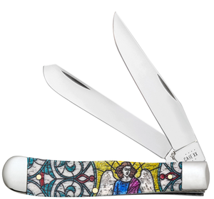 W.R. Case XX Knives Stained Glass Series Angel Trapper 38818 Natural Bone Pocket Knife