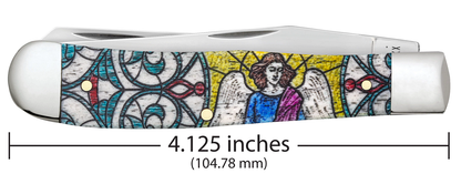 Case XX™ Knives Stained Glass Series Angel Trapper 38818 Natural Bone Pocket Knife