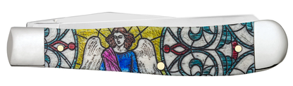 Case XX™ Knives Stained Glass Series Angel Trapper 38818 Natural Bone Pocket Knife