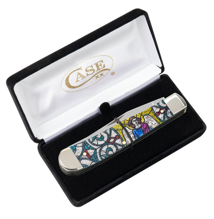 Case XX™ Knives Stained Glass Series Angel Trapper 38818 Natural Bone Pocket Knife