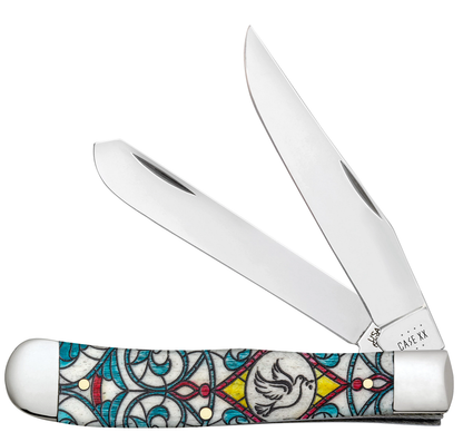 W.R. Case XX Knives Stained Glass Series Dove 38819 Trapper Stainless Pocket Knife