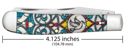 W.R. Case XX Knives Stained Glass Series Dove 38819 Trapper Stainless Pocket Knife