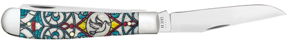 W.R. Case XX Knives Stained Glass Series Dove 38819 Trapper Stainless Pocket Knife