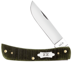 W.R. Case XX Knives Sod Buster Jr Sawcut Olive Green Bone 39233 Stainless Pocket Knife
