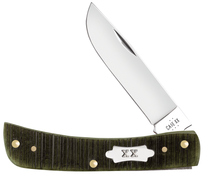 W.R. Case XX Knives Sod Buster Jr Sawcut Olive Green Bone 39233 Stainless Pocket Knife