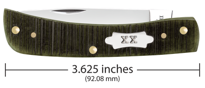 W.R. Case XX Knives Sod Buster Jr Sawcut Olive Green Bone 39233 Stainless Pocket Knife