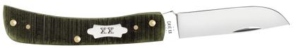 W.R. Case XX Knives Sod Buster Jr Sawcut Olive Green Bone 39233 Stainless Pocket Knife