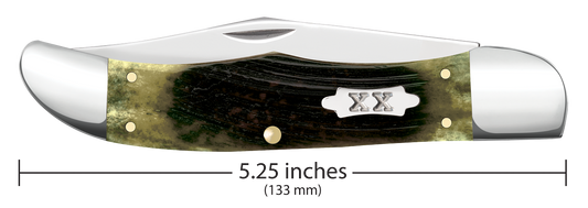 W.R. Case XX Knives Folding Hunter Sawcut Olive Green Bone 39234 Stainless Pocket Knife