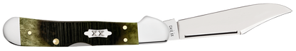 W.R. Case XX Knives Mini Copperlock Sawcut Olive Green Bone 39236 Stainless Pocket Knife