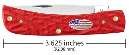 W.R. Case XX Knives Sodbuster Jr USA Rough Jig Red Synthetic 39968 Stainless Pocket Knife