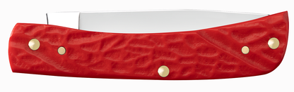 W.R. Case XX Knives Sodbuster Jr USA Rough Jig Red Synthetic 39968 Stainless Pocket Knife