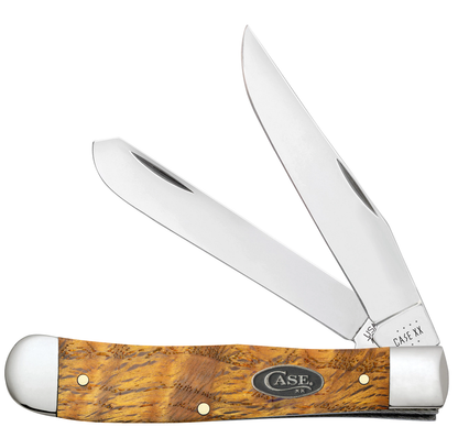 Case XX™ Knives Yellow Curly Oak Wood Trapper Stainless 47120 Pocket Knife