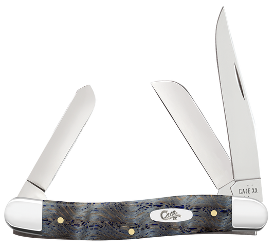 W.R. Case XX Knives Stockman Blue Curly Oak Wood 47492 Stainless Pocket Knife
