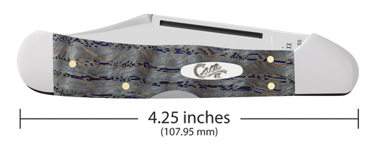 W.R. Case XX Knives Copperlock Blue Curly Oak Wood 47494 Stainless Pocket Knife