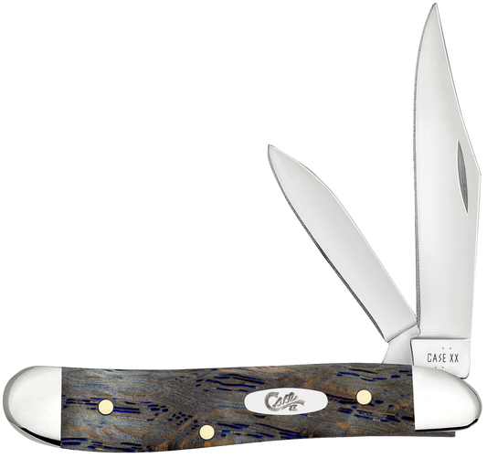 W.R. Case XX Knives Peanut Blue Curly Oak Wood 47495 Stainless Pocket Knife