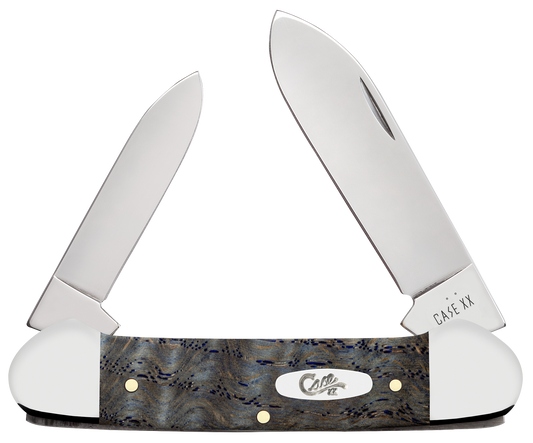 W.R. Case XX Knives Canoe Blue Curly Oak Wood 47496 Stainless Pocket Knife