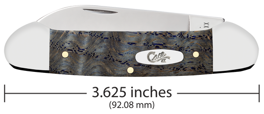 W.R. Case XX Knives Canoe Blue Curly Oak Wood 47496 Stainless Pocket Knife