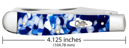 W.R. Case XX Knives Trapper 50720 Blue Crackle Kirinite Stainless Steel Pocket Knife