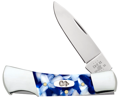 W.R. Case XX Knives Lockback 50721 Blue Crackle Kirinite Stainless Steel Pocket Knife