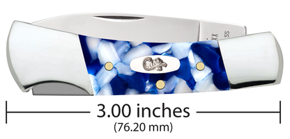 W.R. Case XX Knives Lockback 50721 Blue Crackle Kirinite Stainless Steel Pocket Knife