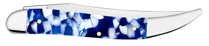 W.R. Case XX Knives Medium Texas Toothpick 50724 Blue Crackle Kirinite Stainless Steel Pocket Knife