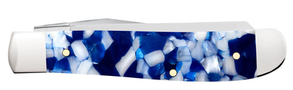 W.R. Case XX Knives Mini Trapper 50725 Blue Crackle Kirinite Stainless Steel Pocket Knife