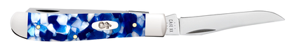 W.R. Case XX Knives Mini Trapper 50725 Blue Crackle Kirinite Stainless Steel Pocket Knife
