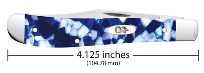 W.R. Case XX Knives Slimline Trapper 50726 Blue Crackle Kirinite Stainless Steel Pocket Knife