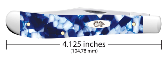 W.R. Case XX Knives Slimline Trapper 50726 Blue Crackle Kirinite Stainless Steel Pocket Knife