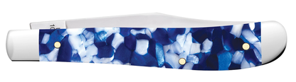 W.R. Case XX Knives Slimline Trapper 50726 Blue Crackle Kirinite Stainless Steel Pocket Knife