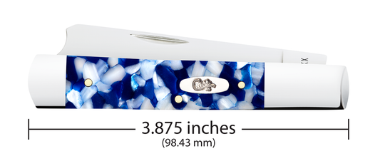 W.R. Case XX Knives Razor Jack 50727 Blue Crackle Kirinite Stainless Steel Pocket Knife