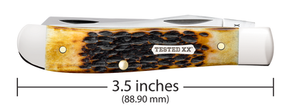W.R. Case XX Knives Mini Trapper Jig Burnt Amber Bone 51391 Carbon Steel Pocket Knife