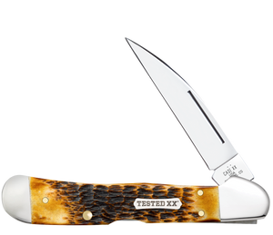 W.R. Case XX Knives Copperlock Jig Burnt Amber Bone 51392 Carbon Steel Pocket Knife