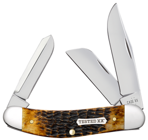 W.R. Case XX Knives Sowbelly Stockman Jig Burnt Amber Bone 51393 Carbon Steel