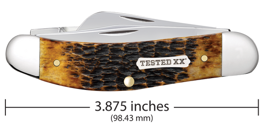 W.R. Case XX Knives Sowbelly Stockman Jig Burnt Amber Bone 51393 Carbon Steel