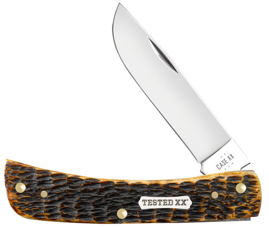 W.R. Case XX Knives Sod Buster Jr Peachseed Burnt Amber Bone 51394 Carbon Steel Pocket Knife