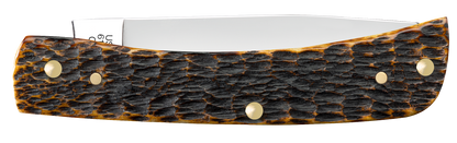 W.R. Case XX Knives Sod Buster Jr Peachseed Burnt Amber Bone 51394 Carbon Steel Pocket Knife